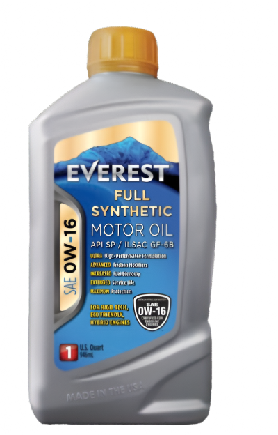 Everest Full Synthetic 0W-16 Motor Oil – 12 Bottles per Box – 1 US Qt – API SP & ILSAC GF-6B Specifications – Superior Engine Protection