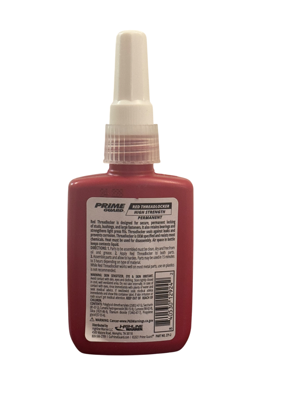 Prime Guards Red Threadlocker – 1.69 FL OZ (50mL) | High Strength Leak Sealer & Permanent Locking for Fasteners