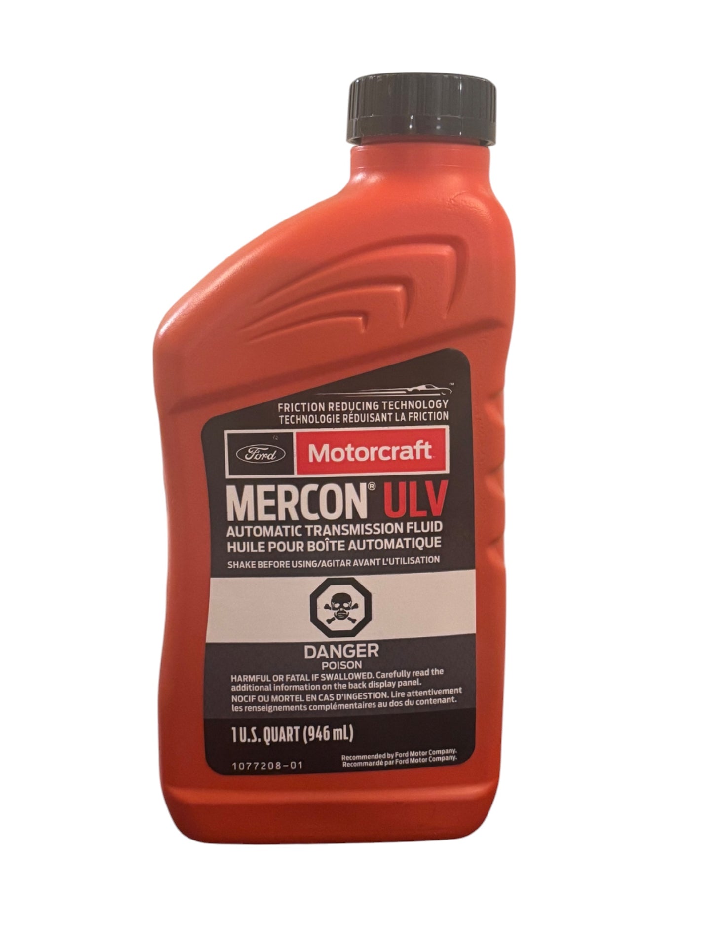 Ford Motorcraft Mercon ULV Automatic Transmission Fluid – 1 US Quart (946mL) | Smooth Shifting & Enhanced Performance