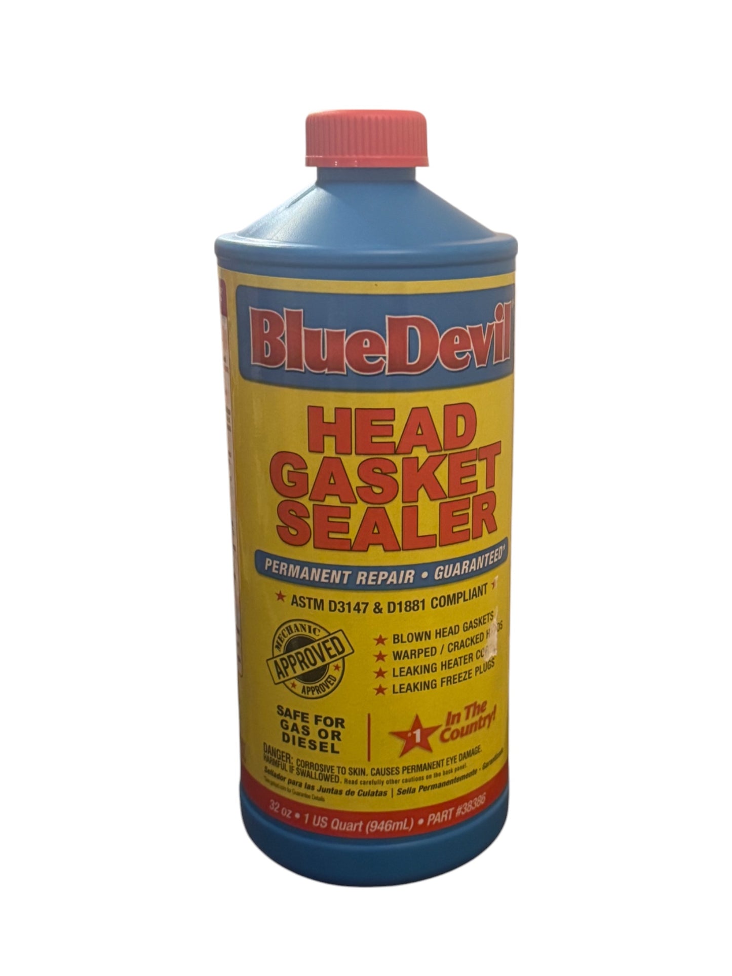 Blue Devil Head Gasket Sealer – 1 US Quart (946mL) | Permanent Repair for Blown Gaskets & Leaks