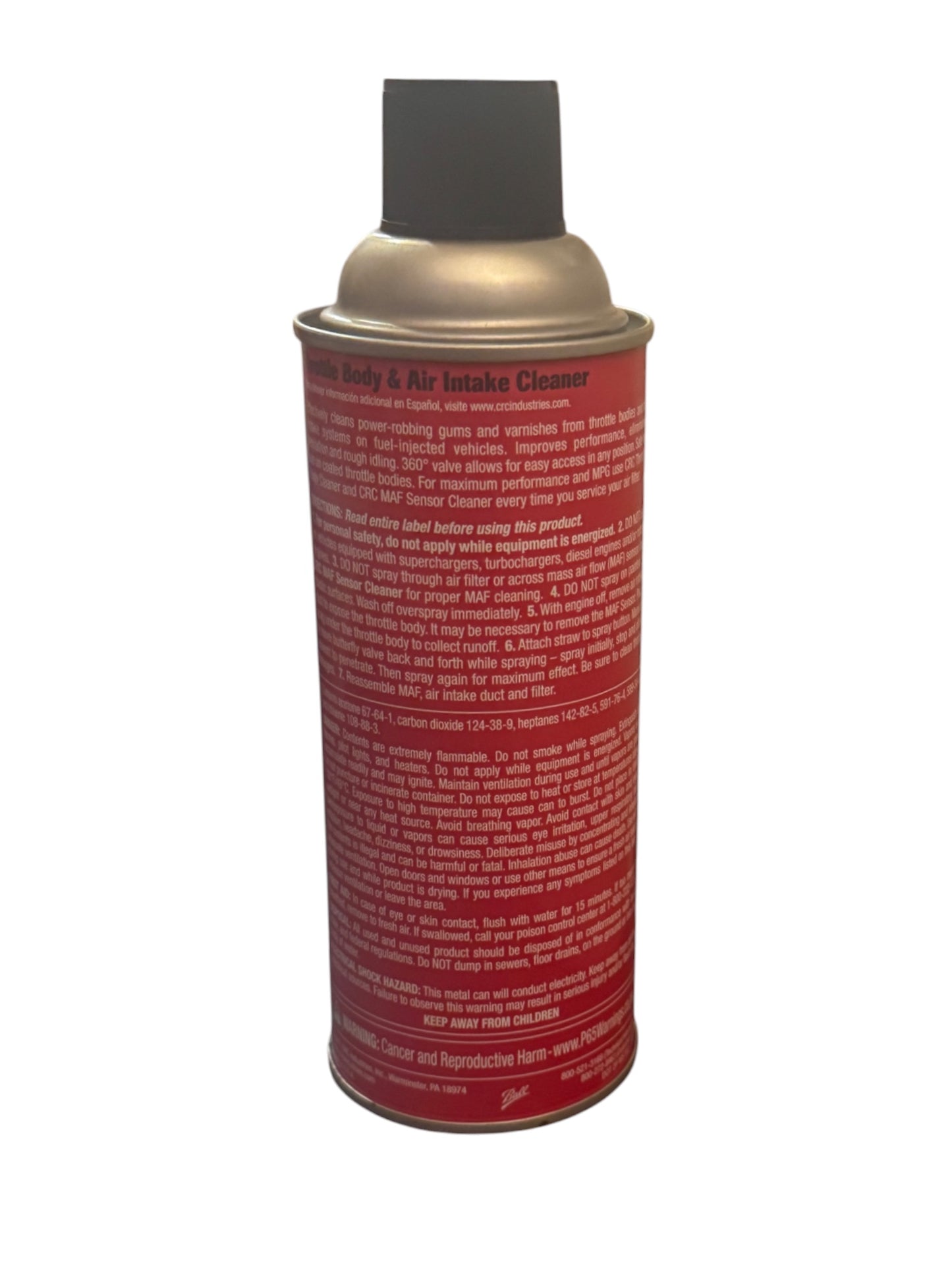 CRC Throttle Body & Air Intake Cleaner – 12oz (340g) | Eliminates Hesitation & Rough Idle