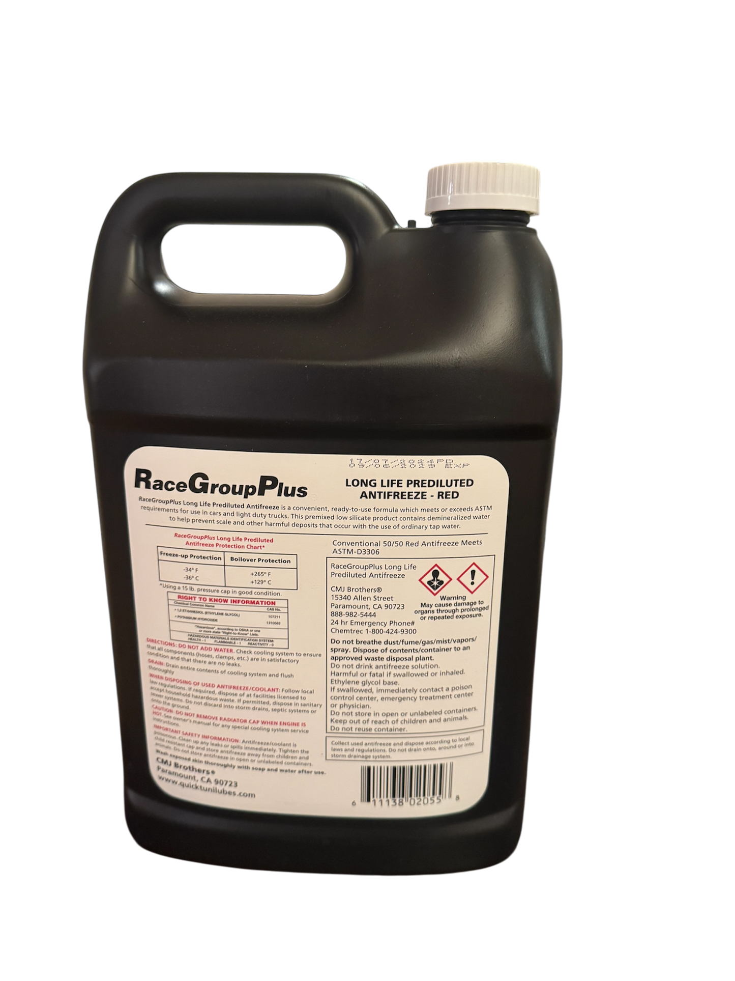 CMJ Brothers Long Life Prediluted Antifreeze – RED – 1 Gallon (3.78 L)