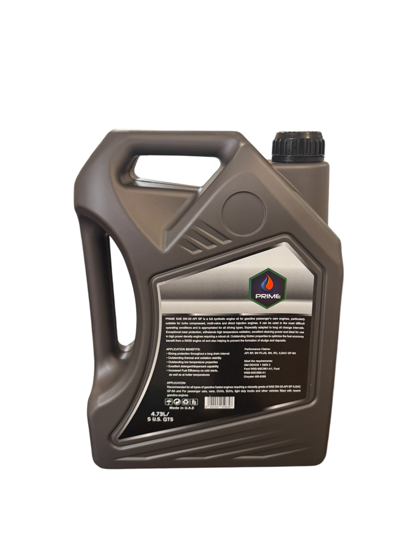 Prime 5W-20 Full Synthetic Motor Oil – Extended Life for Gasoline Engines | API SP, ILSAC GF-6A, GM DEXOS-1 GEN #