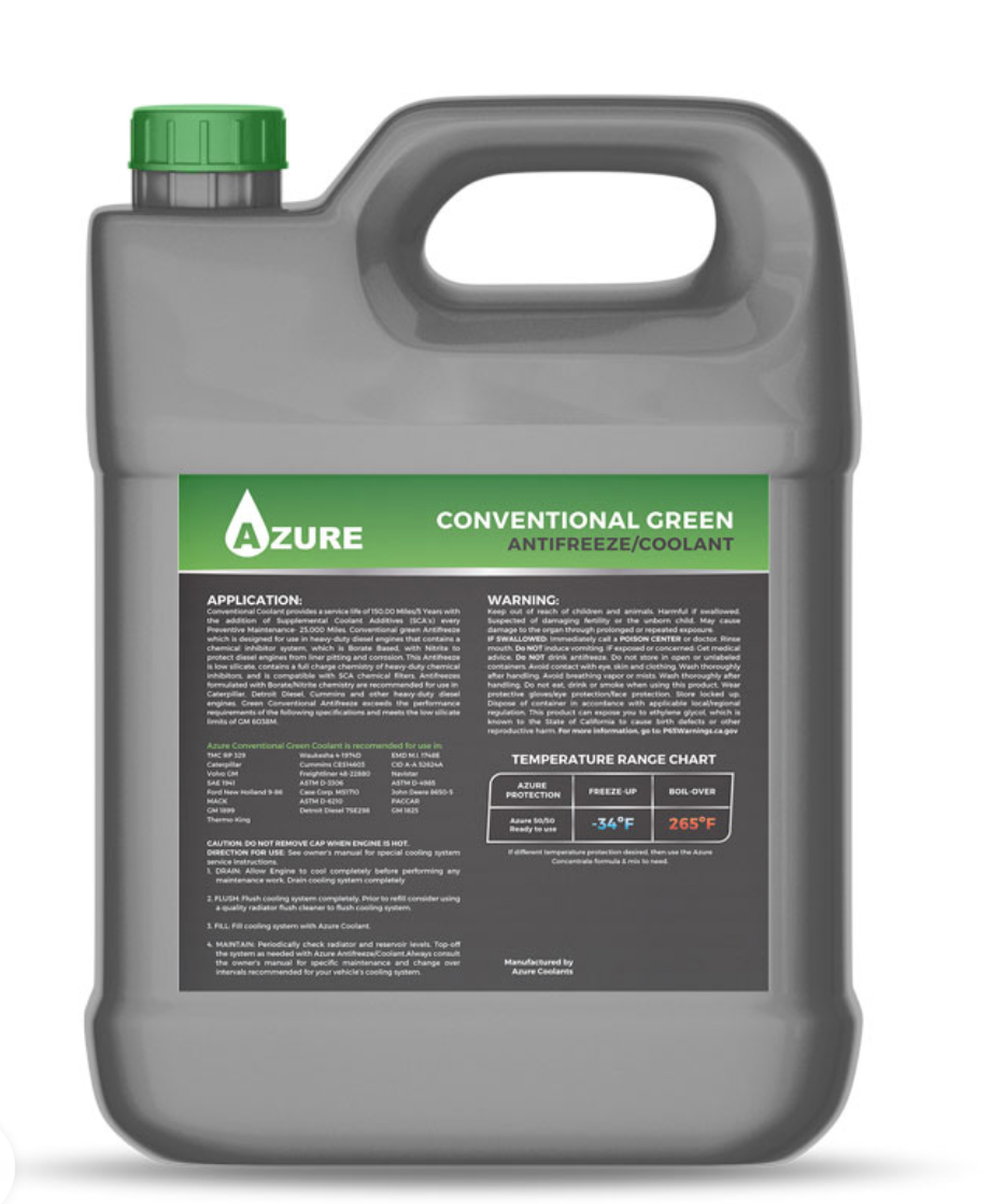 AZURE Conventional Coolant in GREEN – 1 Gallon (3.78 L)