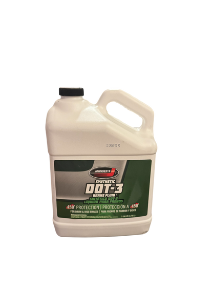 Jonsen's Synthetic DOT-3 Brake Fluid – 1 Gallon (3.78 L) – 450°F Protection for Optimal Performance